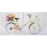 TELA ART DECOR BIKE, FLOWERS AND DOGS 160 X 160 CM