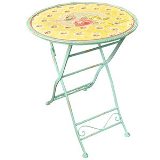 MESA METAL OISEAU SUR UNE ROSE GARDEN FUNDO AMARELO