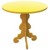 MESA CANTO MADEIRA BRAID FEET AMARELO BRILHANTE 66 X 66 X 65