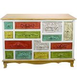 COMODA MADEIRA EMBOSSED DESIGNS GAVETAS COLORIDAS 108 X 40 X