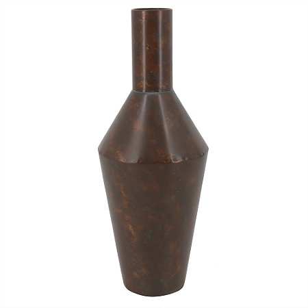 VASO DECORATIVO EM METAL - MARROM - 20X20X51CM