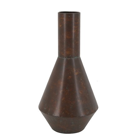 VASO DECORATIVO EM METAL - MARROM - 20X20X38CM