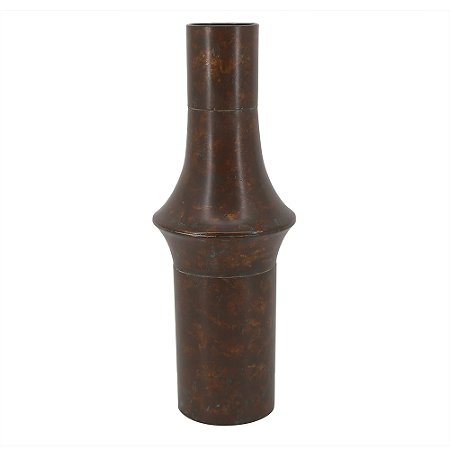 VASO DECORATIVO EM METAL - MARROM - 16.5X16.5X44.5CM