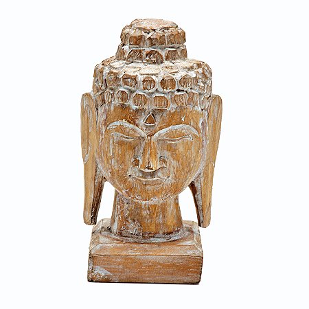 CABECA DE BUDDHA DE MADEIRA