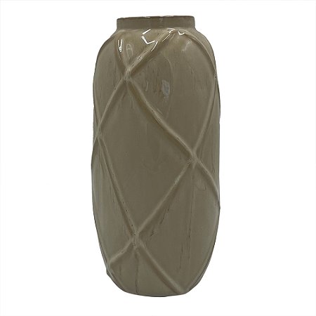 VASO DECORATIVO EM CERAMICA - CAQUI ESCURO - 13X13X27.5CM