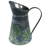 VASO EM METAL VERDE E PRATA