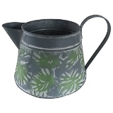 VASO EM METAL VERDE E PRATA