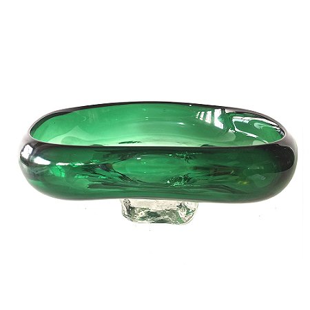 VASO DECORATIVO EM VIDRO VERDE