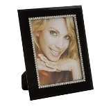 PORTA RETRATO DE VIDRO PRETO COM DETALHES