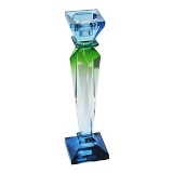 CASTICAL EM CRISTAL TRANSPARENTE AZUL E VERDE