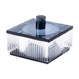 PORTA JÓIAS EM CRISTAL TRANSPARENTE E PRETO