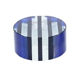PECA DECORATIVA EM CRISTAL TRANSPARENTE E AZUL