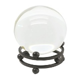 PECA DECORATIVA EM CRISTAL E METAL TRANSPARENTE E PRETA