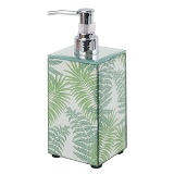 PORTA SABONETE LIQUIDO DE VIDRO FLORAL