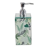 PORTA SABONETE LIQUIDO DE VIDRO FLORAL