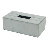 PORTA LENCO DE PAPEL DE VIDRO BRANCO