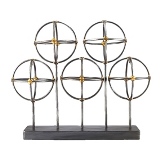 PECA DECORATIVA DE METAL PRATA E PRETO
