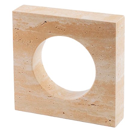 PECA DECORATIVA EM PEDRA - DECORACAO DE MESA - CREME - 20X20X4CM