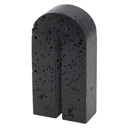 PECA DECORATIVA EM PEDRA - DECORACAO DE MESA - PRETO - 10X4.8X18.8CM