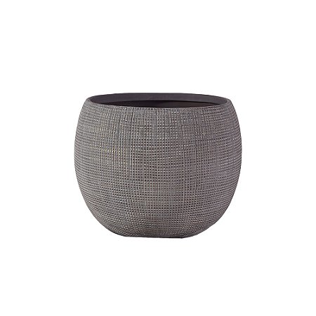 VASO DECORATIVO EM CERAMICA CINZA