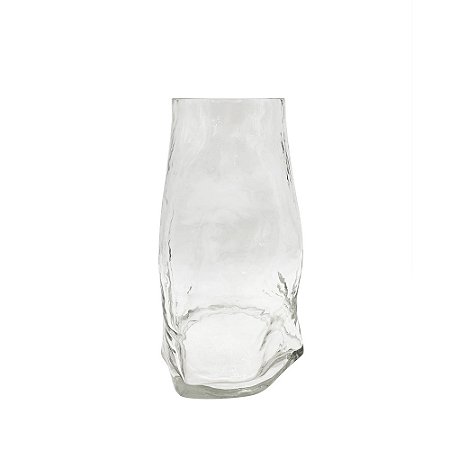 VASO DECORATIVO EM VIDRO TRANSPARENTE