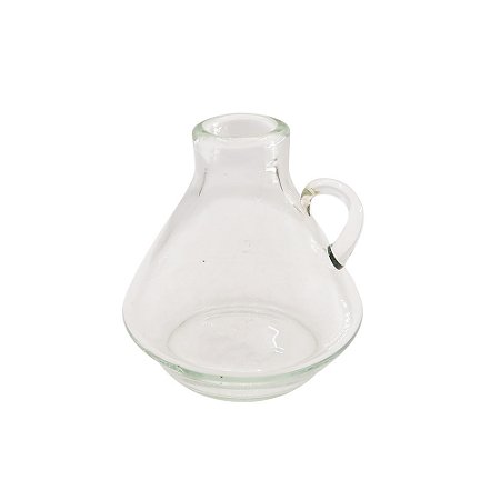 VASO DECORATIVO ESTILO JARRA COM ALCA EM VIDRO TRANSPARENTE