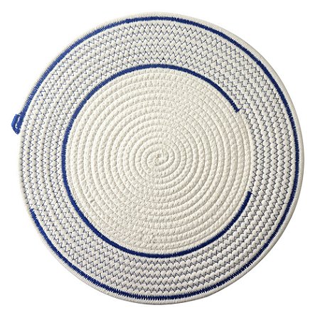 LUGAR AMERICANO DE TECIDO BRANCO E AZUL