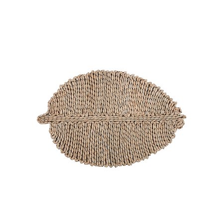CJ DE JOGO AMERICANO FOLHA EM FIBRA NATURAL BEGE 4 PCS