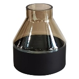 VASO DE VIDRO FUME E PRETO