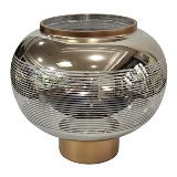 VASO DE VIDRO DOURADO E CROMADO