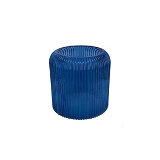 VASO DE VIDRO CANELADO AZUL