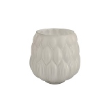 VASO DE VIDRO BRANCO FOSCO