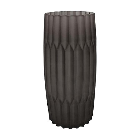 VASO DE VIDRO FOSCO CINZA