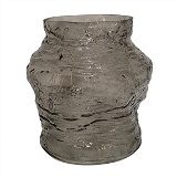 VASO DECORATIVO EM VIDRO - FUME - 16.5X16.5X17.5CM