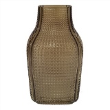 VASO DECORATIVO EM VIDRO - MARROM - 16X16X26.5CM