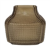 VASO DECORATIVO EM VIDRO - MARROM - 18X18X15CM