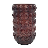 VASO DECORATIVO EM VIDRO - VINHO - 17X17X27CM