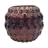 VASO DECORATIVO EM VIDRO - VINHO - 21X21X18CM