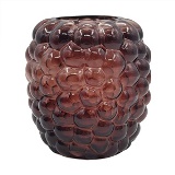 VASO DECORATIVO EM VIDRO - VINHO - 15.5X15.5X16CM