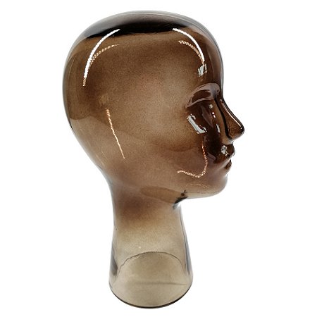 VASO DE VIDRO MARROM FORMATO ROSTO