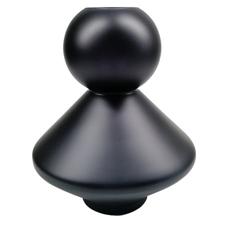 VASO DE VIDRO PRETO LISO
