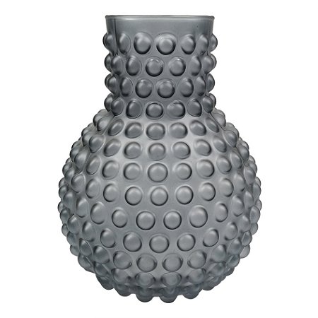 VASO DE VIDRO PRETO COM TEXTURA
