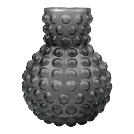 VASO DE VIDRO PRETO COM TEXTURA