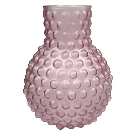 VASO DE VIDRO ROSE COM TEXTURA