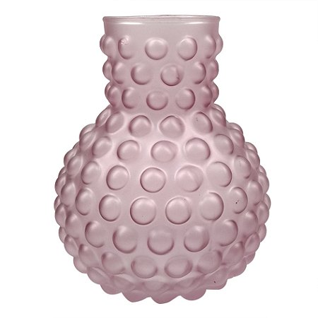 VASO DE VIDRO ROSE COM TEXTURA