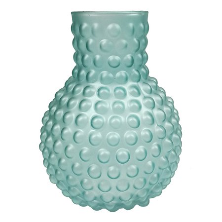 VASO DE VIDRO AZUL COM TEXTURA