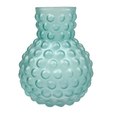VASO DE VIDRO AZUL COM TEXTURA