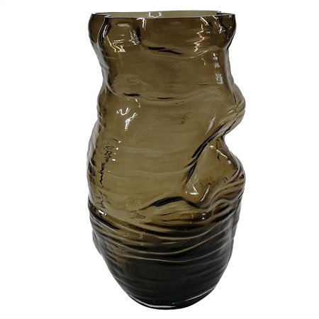 VASO DE VIDRO MARROM