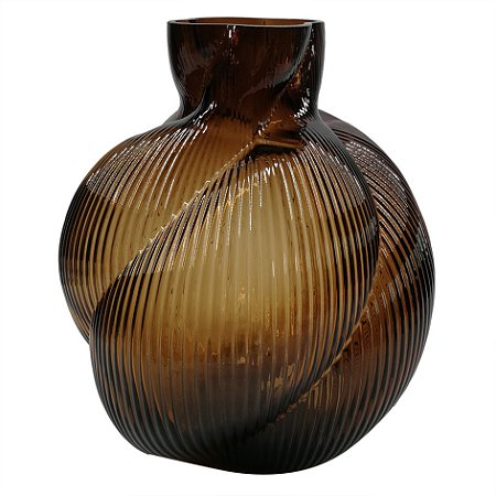 VASO DE VIDRO MARROM