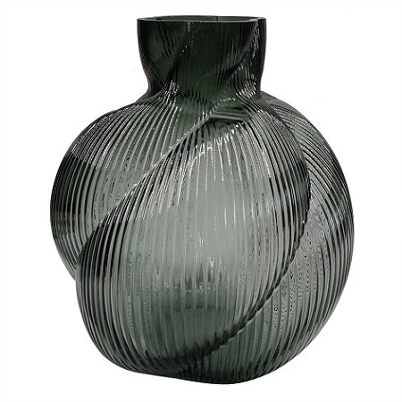 VASO DE VIDRO CINZA